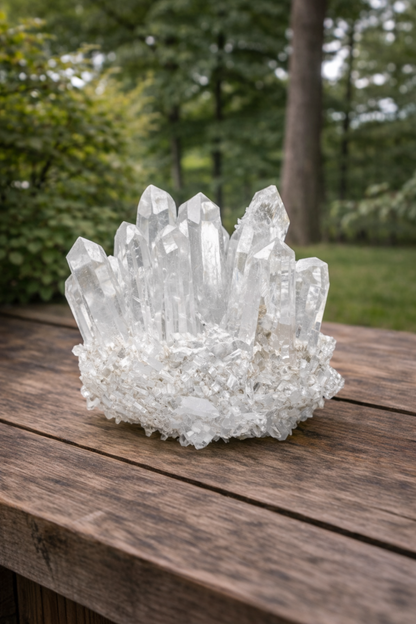 Clear Quartz Crystal Cluster Geode For Positive Energy, Vastu Defects