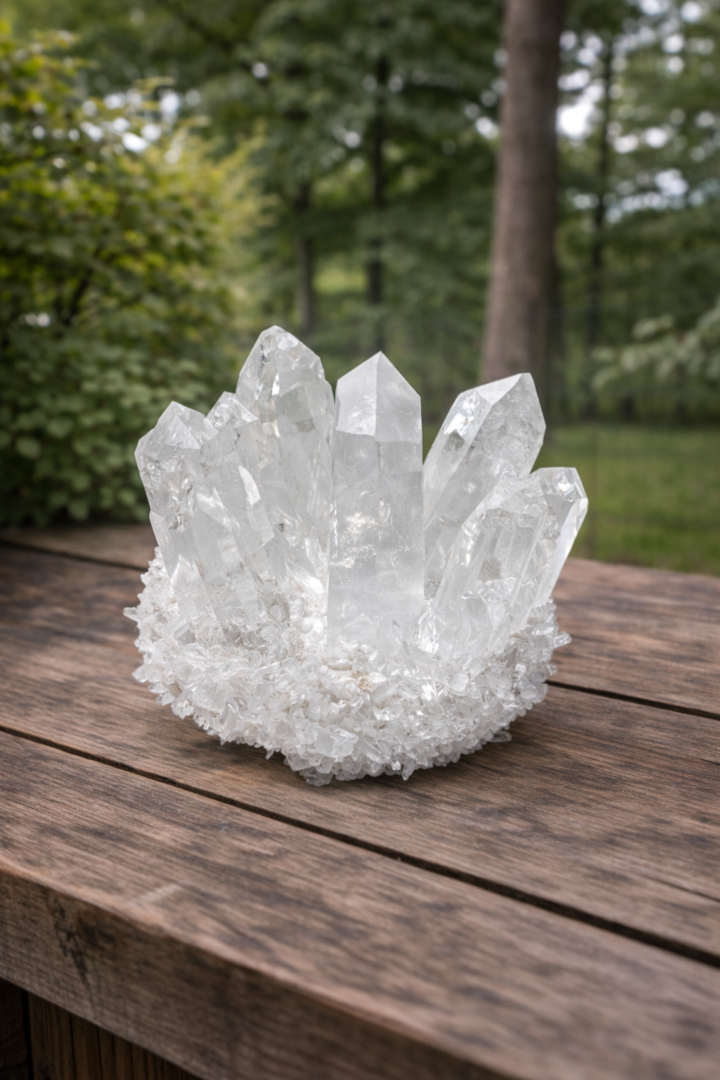 Clear Quartz Crystal Cluster Geode For Positive Energy, Vastu Defects