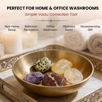 Crystal for Bathroom, Toilet, Restroom for Vastu Remedies & Defect at Home or Office [Bronze Bowl] - plusvalueindia