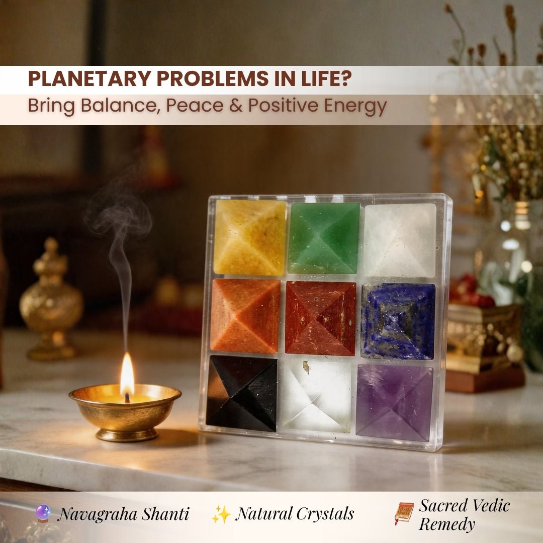 Crystal Navagraha Pyramid - Nine Planet Pyramid - plusvalueindia
