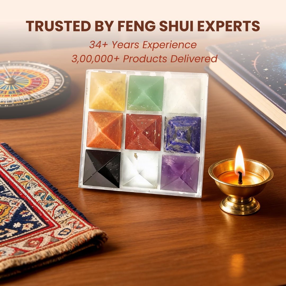 Crystal Navagraha Pyramid - Nine Planet Pyramid - plusvalueindia