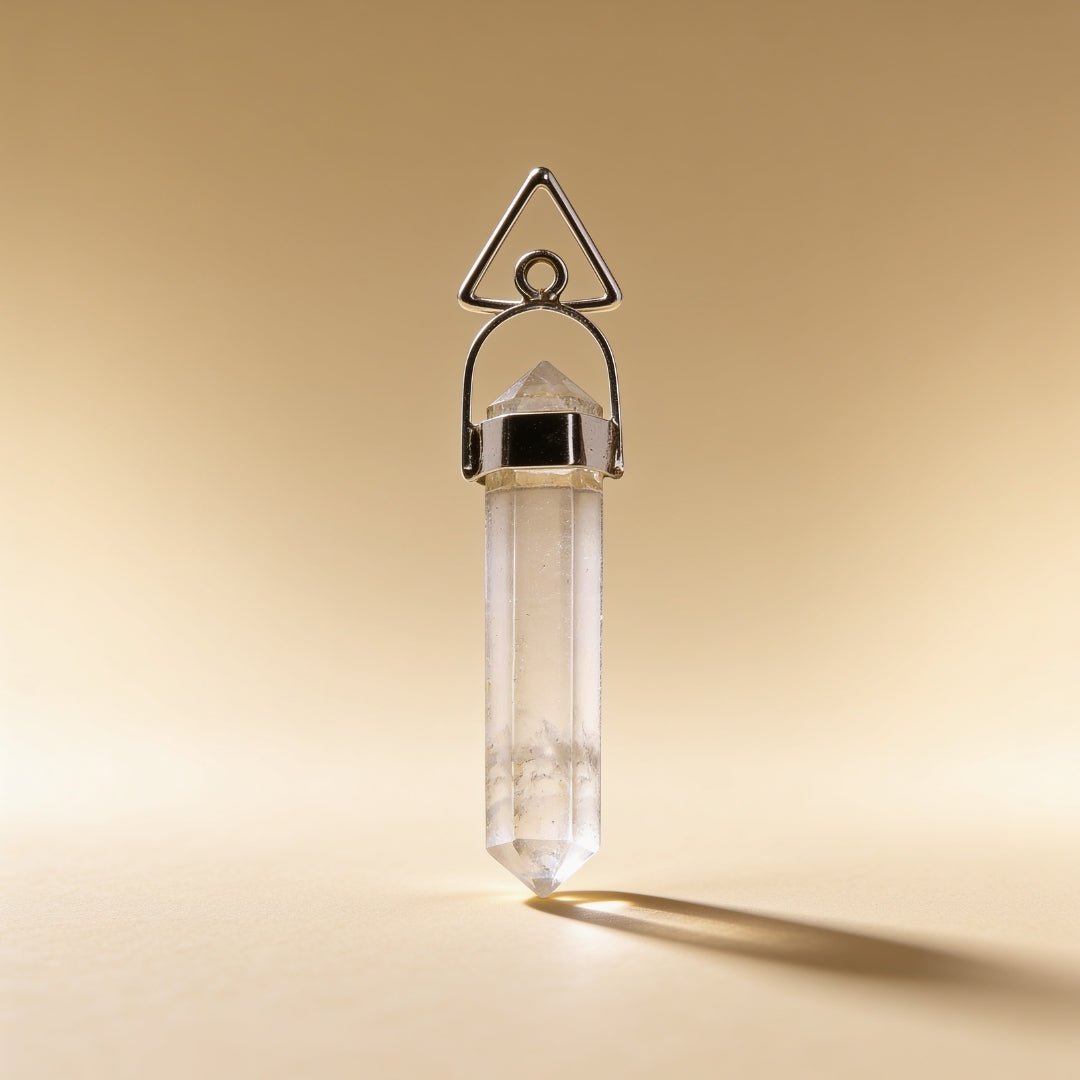 Crystal Quartz Pencil Shape Pendant For Success And Prosperity - plusvalueindia