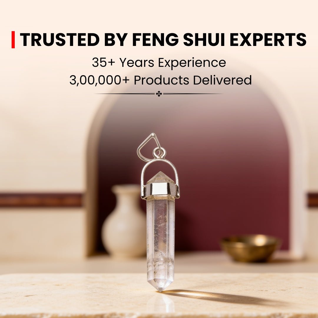Crystal Quartz Pencil Shape Pendant For Success And Prosperity - plusvalueindia