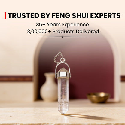 Crystal Quartz Pencil Shape Pendant For Success And Prosperity - plusvalueindia