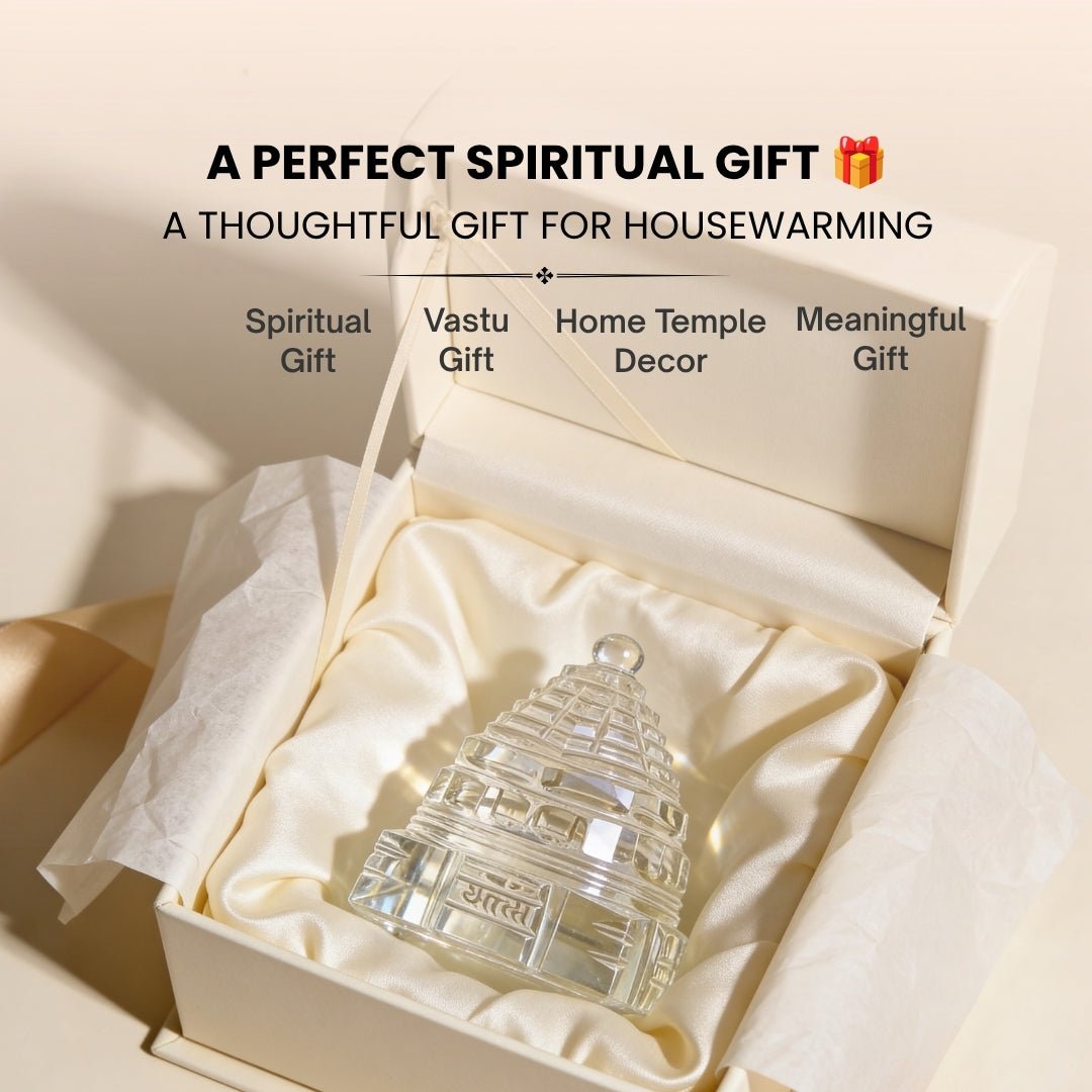 Sphatik Crystal Shri Yantra - Natural Quartz Yantra for Wealth & Prosperity, Home & Office Temple - plusvalueindia