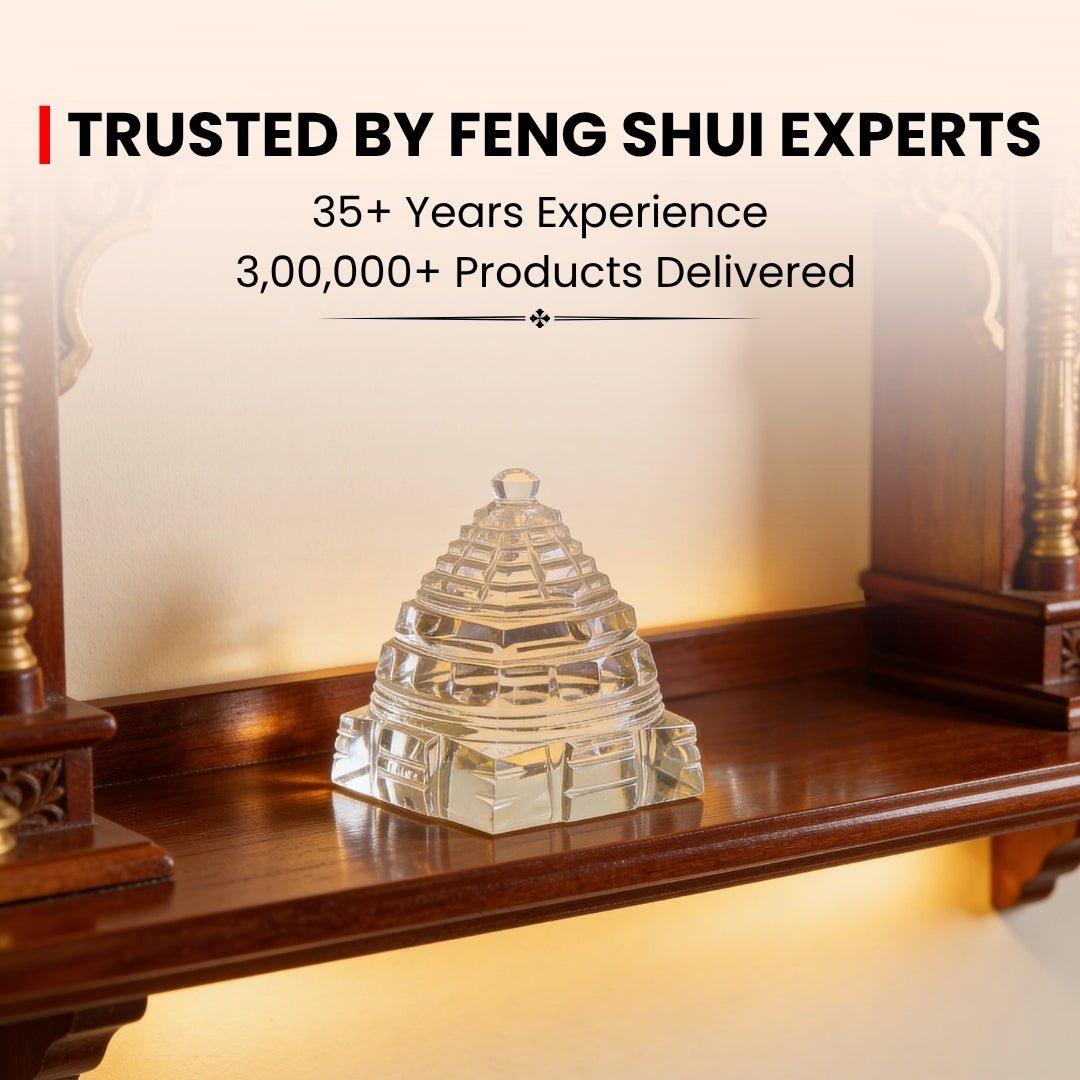 Sphatik Crystal Shri Yantra - Natural Quartz Yantra for Wealth & Prosperity, Home & Office Temple - plusvalueindia