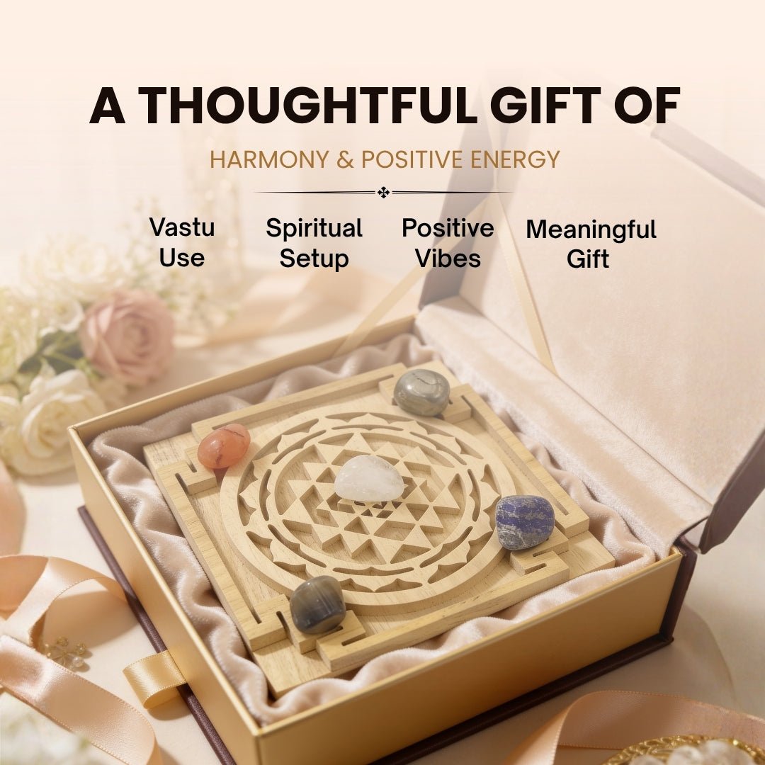 Crystal Vastu Grid on Shri Yantra Plate - plusvalueindia