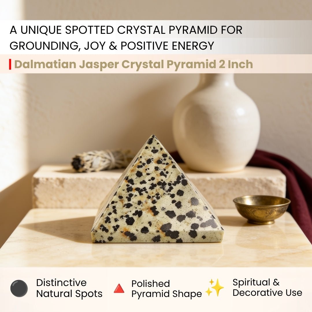 Close-up of natural black spot inclusions on cream Dalmatian Jasper stone