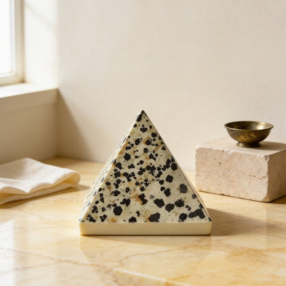 2 inch natural Dalmatian Jasper crystal pyramid for energy balancing