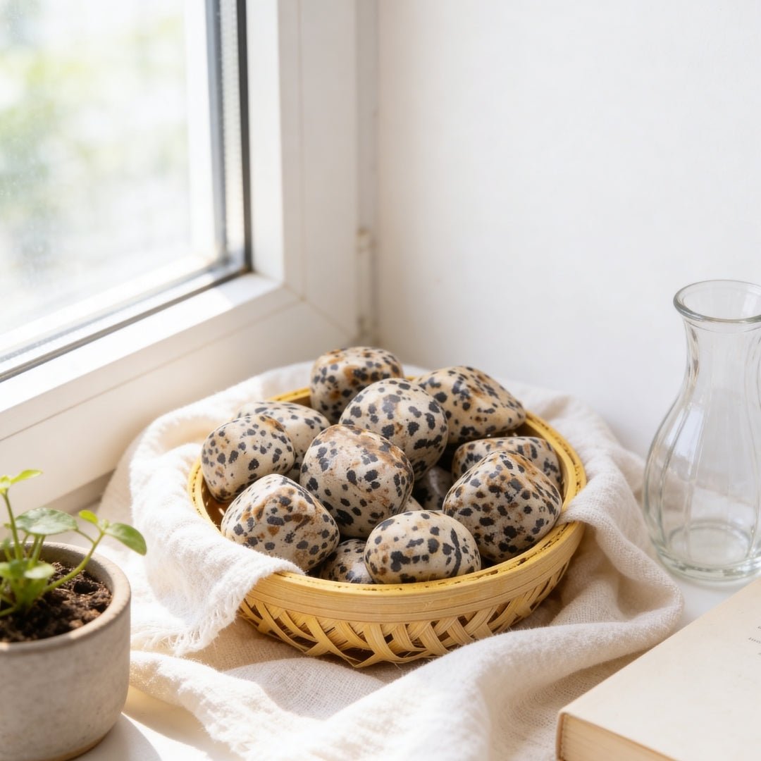 Dalmatian Jasper Tumbled Stone Pebbles - plusvalueindia