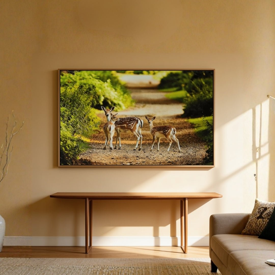 Deer Painting – Vastu & Feng Shui Canvas Print for Longevity and Prosperity - plusvalueindia