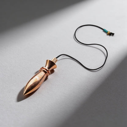 Deluxe Copper Plated Dowsing Pendulum - Reiki Crystal Chakra Healing Dowser (Free Dowsing Chart and Attractive Jute Bag) - plusvalueindia