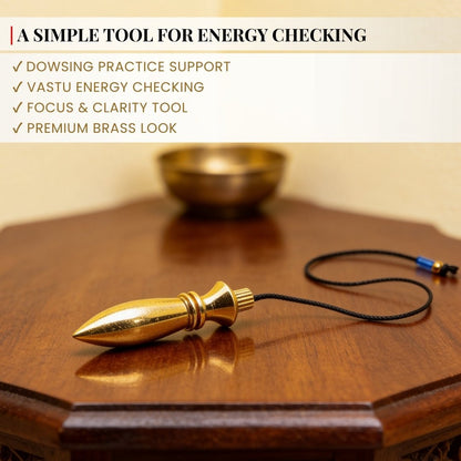 New Brass Dowsing Pendulum - Model Deluxe - Reiki, Crystal, Chakra, Healing - Free Dowsing Chart - plusvalueindia