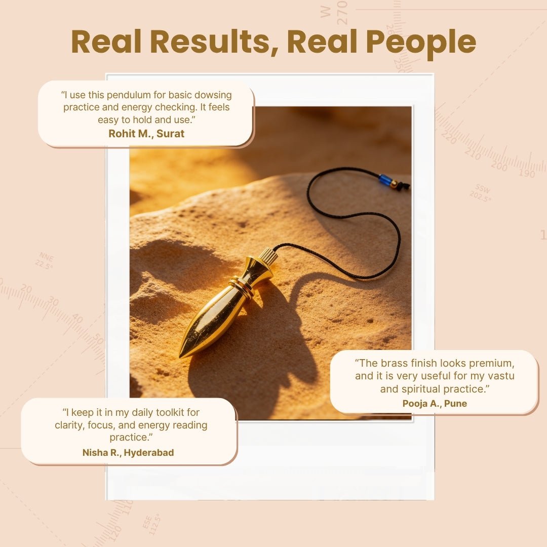 New Brass Dowsing Pendulum - Model Deluxe - Reiki, Crystal, Chakra, Healing - Free Dowsing Chart - plusvalueindia