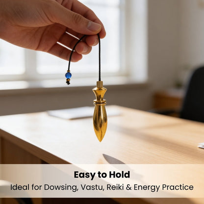 New Brass Dowsing Pendulum - Model Deluxe - Reiki, Crystal, Chakra, Healing - Free Dowsing Chart - plusvalueindia