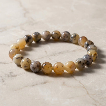 Dendritic Opal Bracelet (Beads Size 8mm) - plusvalueindia