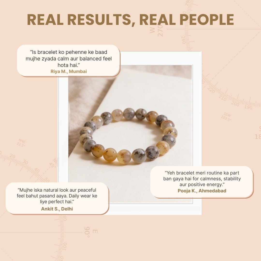 Dendritic Opal Bracelet (Beads Size 8mm) - plusvalueindia