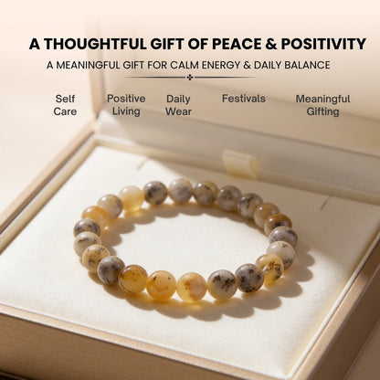 Dendritic Opal Bracelet (Beads Size 8mm) - plusvalueindia