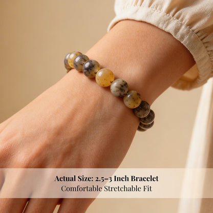 Dendritic Opal Bracelet (Beads Size 8mm) - plusvalueindia