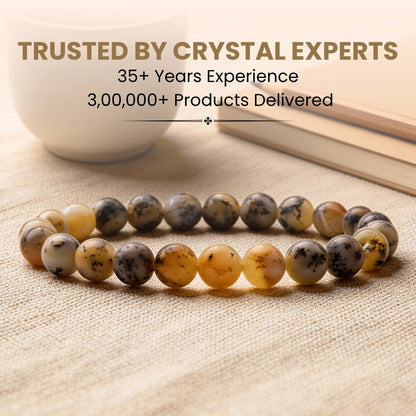 Dendritic Opal Bracelet (Beads Size 8mm) - plusvalueindia