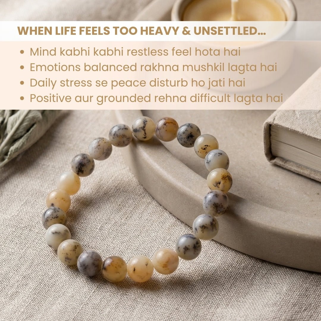 Dendritic Opal Bracelet (Beads Size 8mm) - plusvalueindia