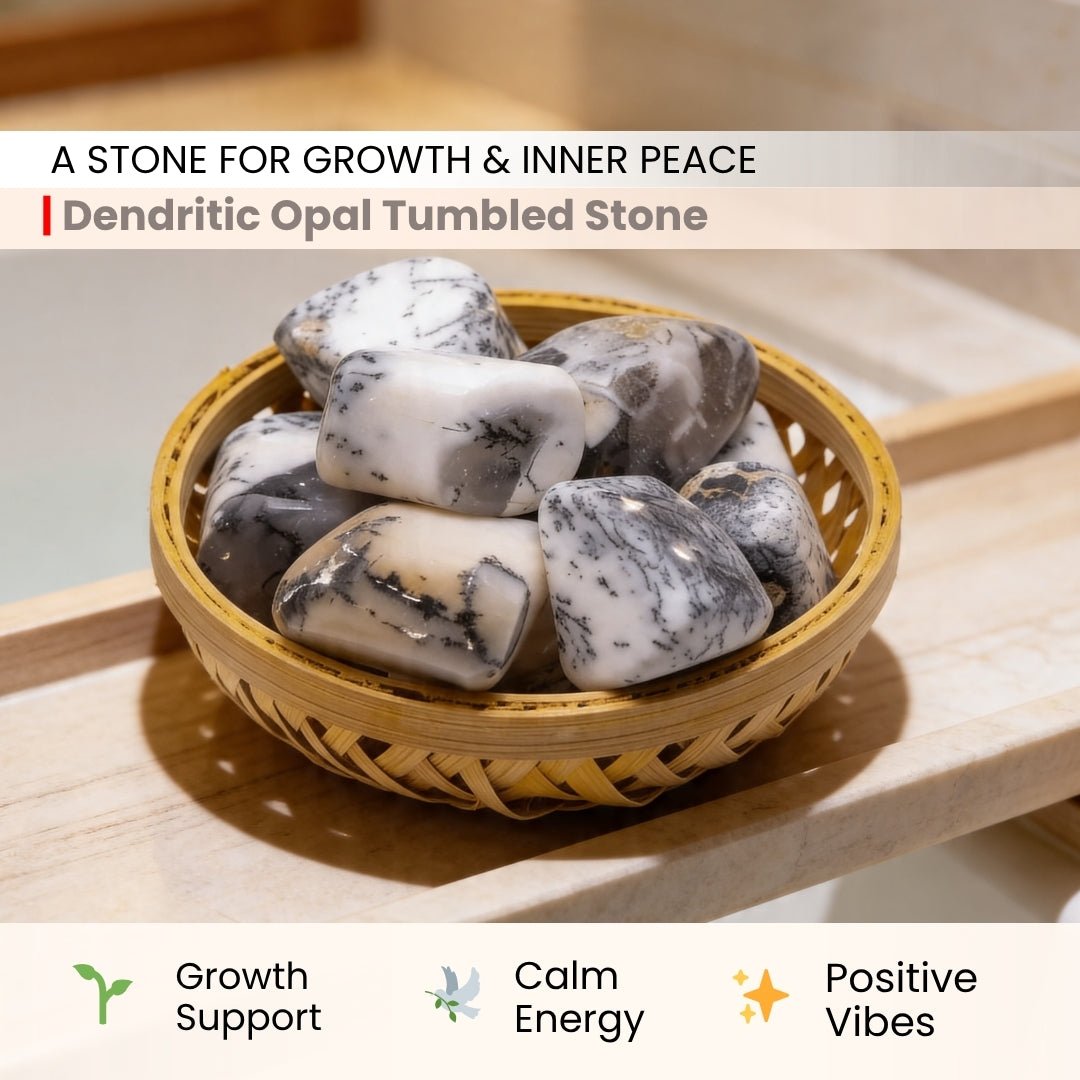 Dendritic Opal Tumbled Stone Pebbles - plusvalueindia