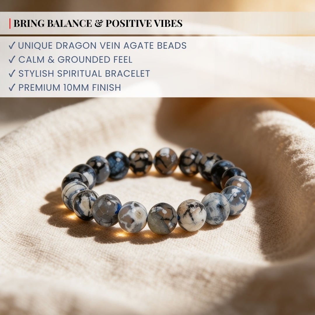 Dragon Vein Agate Bracelet - plusvalueindia