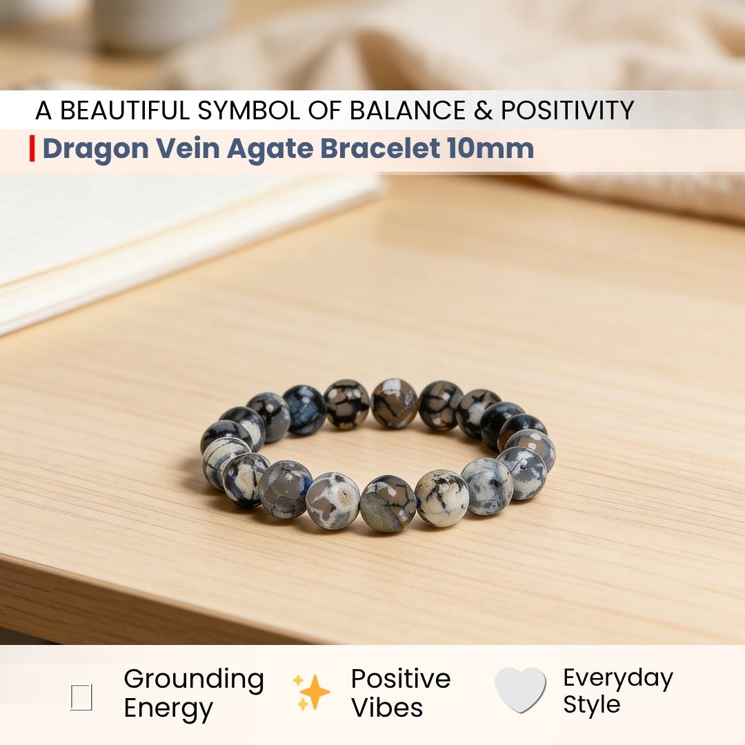 Dragon Vein Agate Bracelet - plusvalueindia