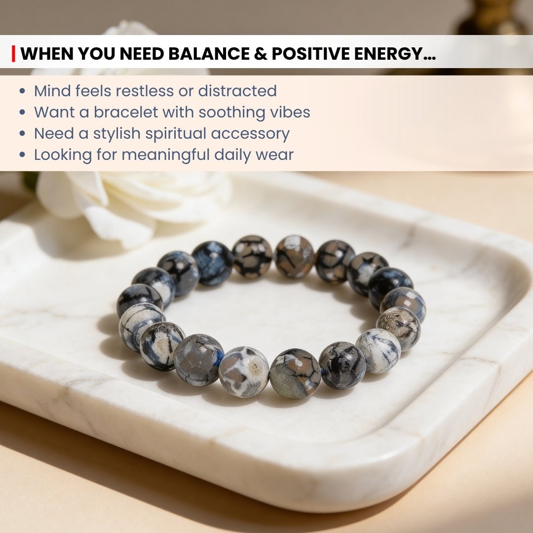 Dragon Vein Agate Bracelet - plusvalueindia