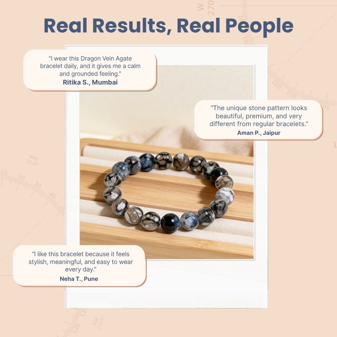 Dragon Vein Agate Bracelet - plusvalueindia