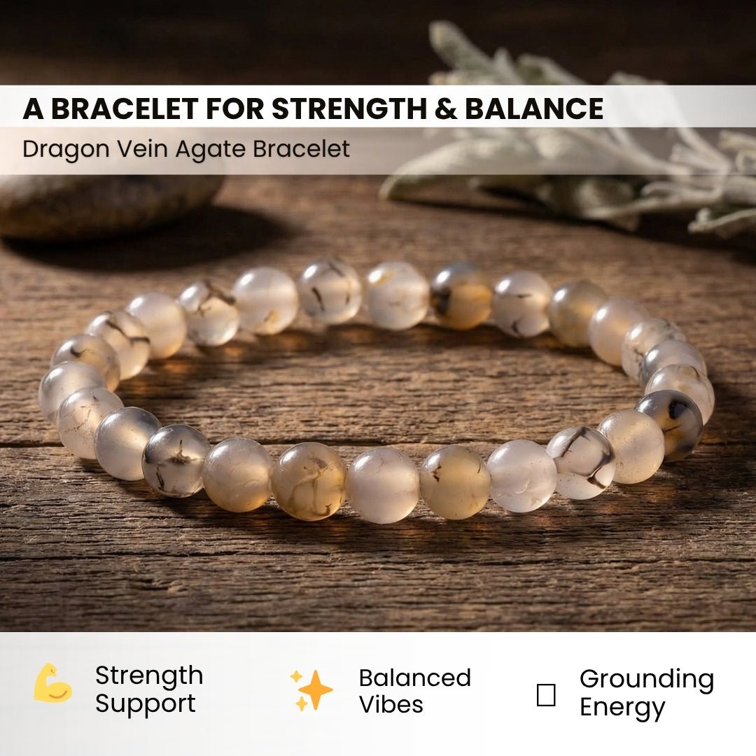 Dragon Vein Agate Bracelet - plusvalueindia