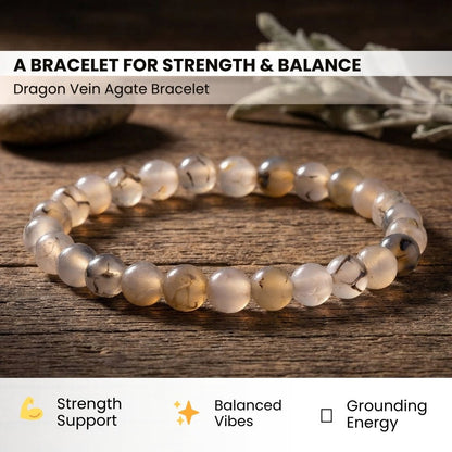 Dragon Vein Agate Bracelet - plusvalueindia