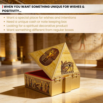 Egyptian Wooden Pyramid Reiki Wish Box Cash Box Vastu Fengshui Remedies for Home & Office - plusvalueindia