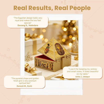 Egyptian Wooden Pyramid Reiki Wish Box Cash Box Vastu Fengshui Remedies for Home & Office - plusvalueindia