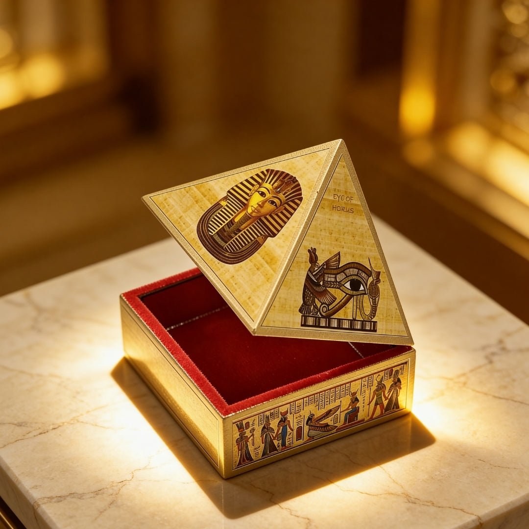 Egyptian Wooden Pyramid Reiki Wish Box Cash Box Vastu Fengshui Remedies for Home & Office - plusvalueindia
