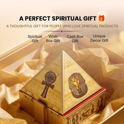 Egyptian Wooden Pyramid Reiki Wish Box Cash Box Vastu Fengshui Remedies for Home & Office - plusvalueindia