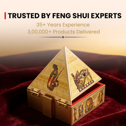 Egyptian Wooden Pyramid Reiki Wish Box Cash Box Vastu Fengshui Remedies for Home & Office - plusvalueindia