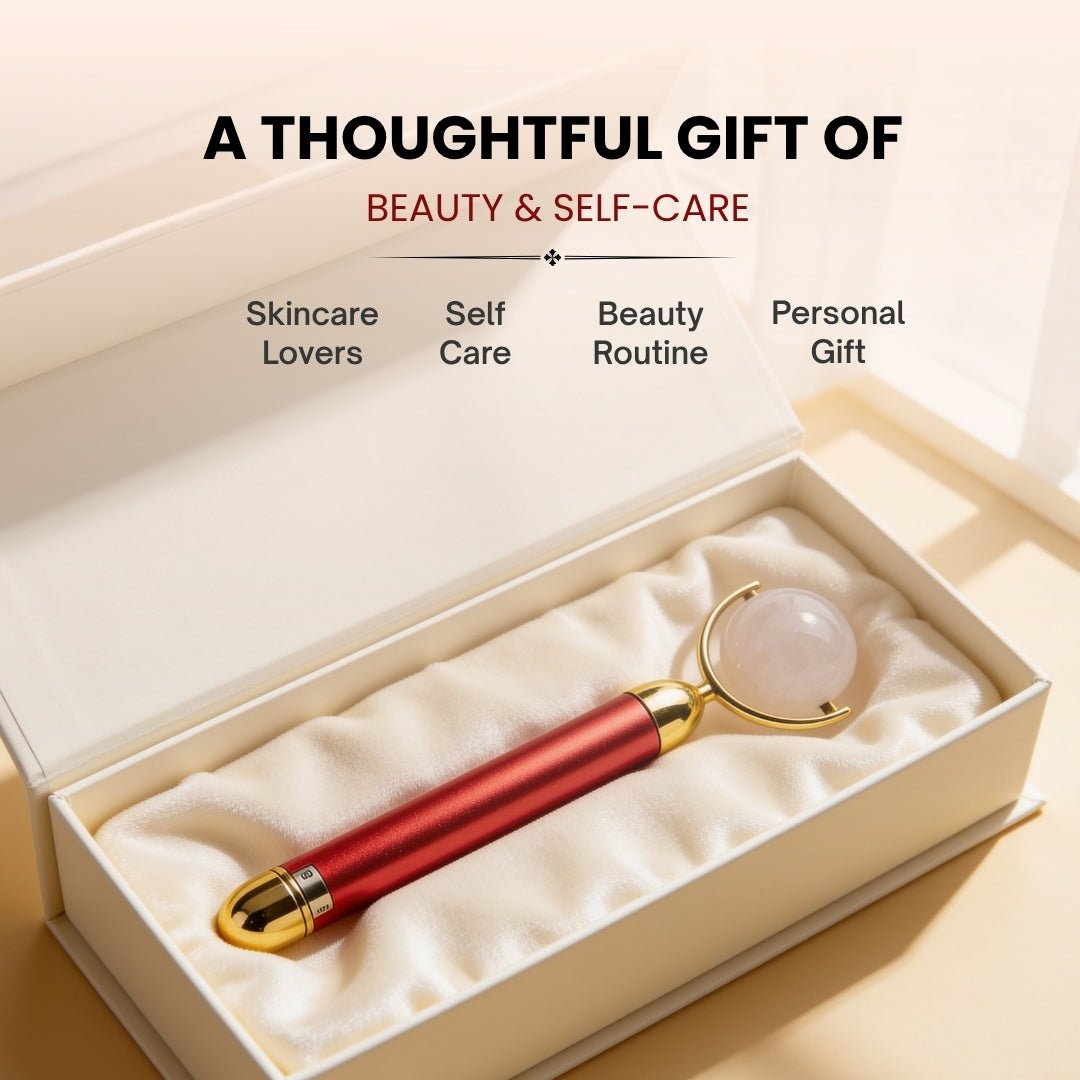 Clear Quartz Crystal Face Eyes Neck Massager Roller - plusvalueindia