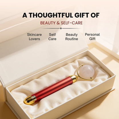 Clear Quartz Crystal Face Eyes Neck Massager Roller - plusvalueindia