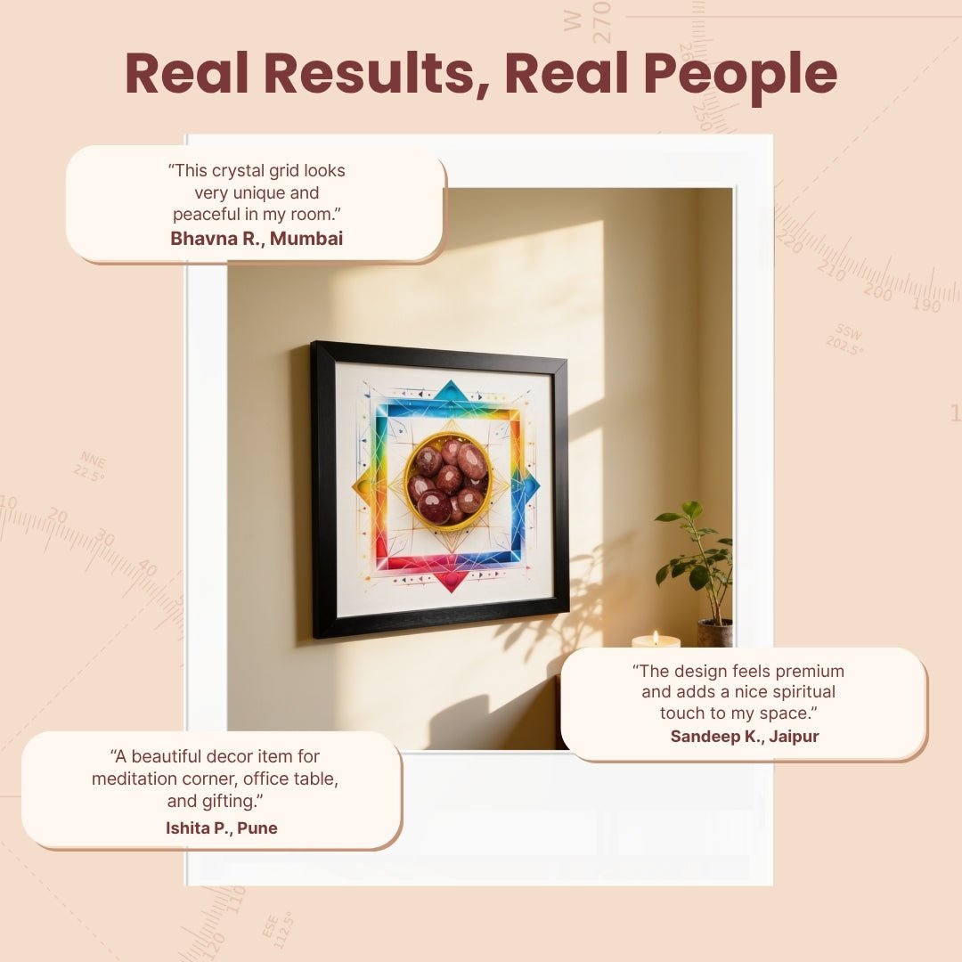 Electro Stress Crystal Grid - Vastu Rectification with Sacred Geometrical Frame - plusvalueindia