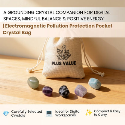 EMF shielding crystal set featuring Shungite, Black Tourmaline, Hematite, and Pyrite
