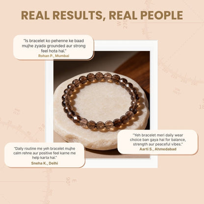 Faceted Smokey Smoky Quartz Bracelet Negativity Neutralizer - plusvalueindia