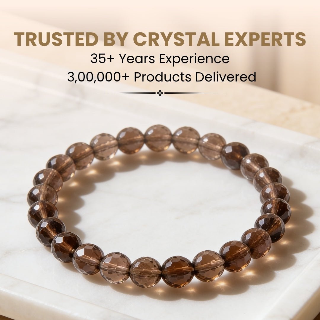 Faceted Smokey Smoky Quartz Bracelet Negativity Neutralizer - plusvalueindia