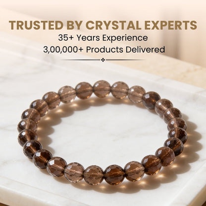 Faceted Smokey Smoky Quartz Bracelet Negativity Neutralizer - plusvalueindia