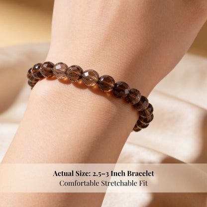 Faceted Smokey Smoky Quartz Bracelet Negativity Neutralizer - plusvalueindia