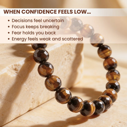 Faceted Tiger Eye Bracelet - Stone of Courage - plusvalueindia