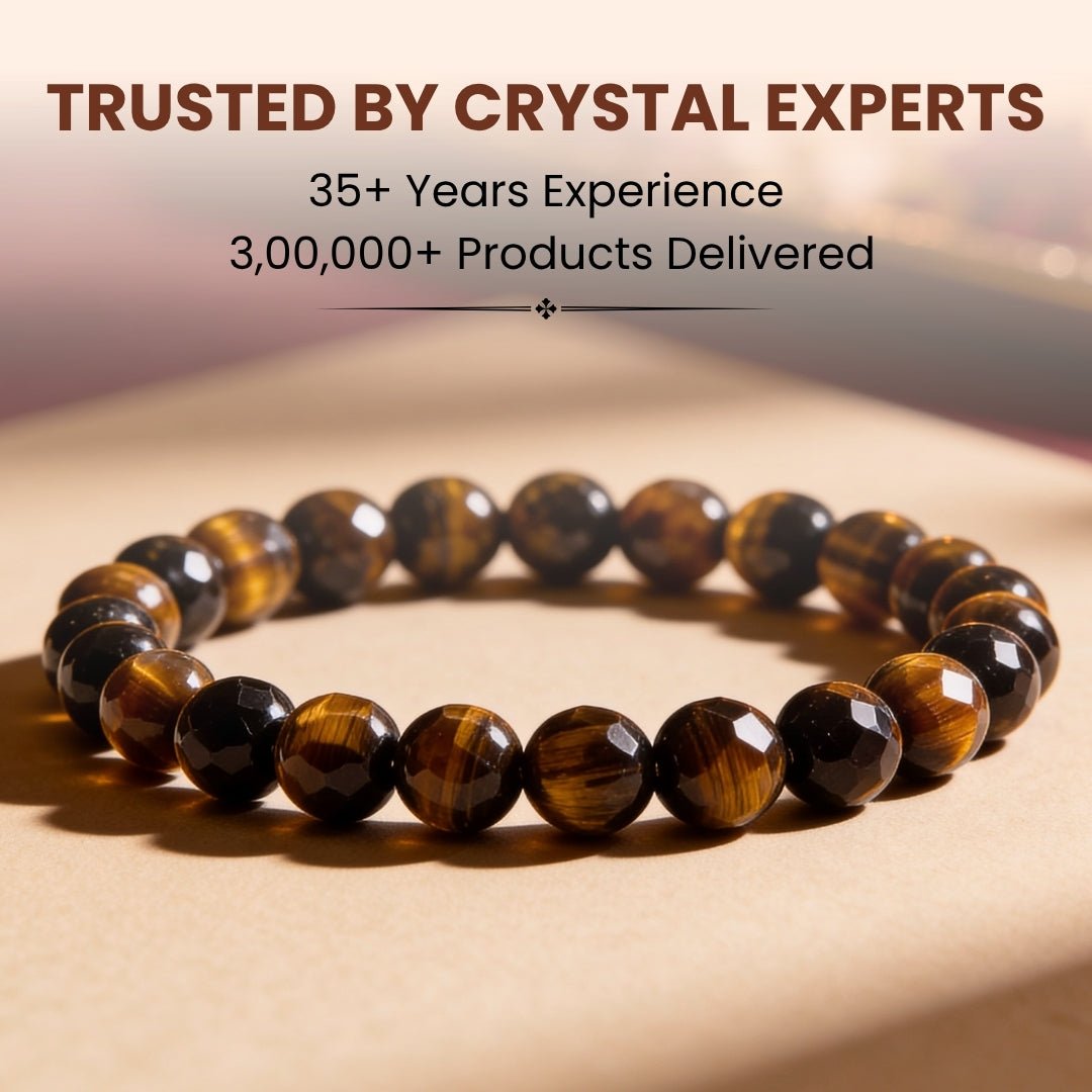 Faceted Tiger Eye Bracelet - Stone of Courage - plusvalueindia