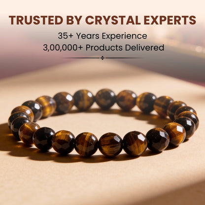 Faceted Tiger Eye Bracelet - Stone of Courage - plusvalueindia