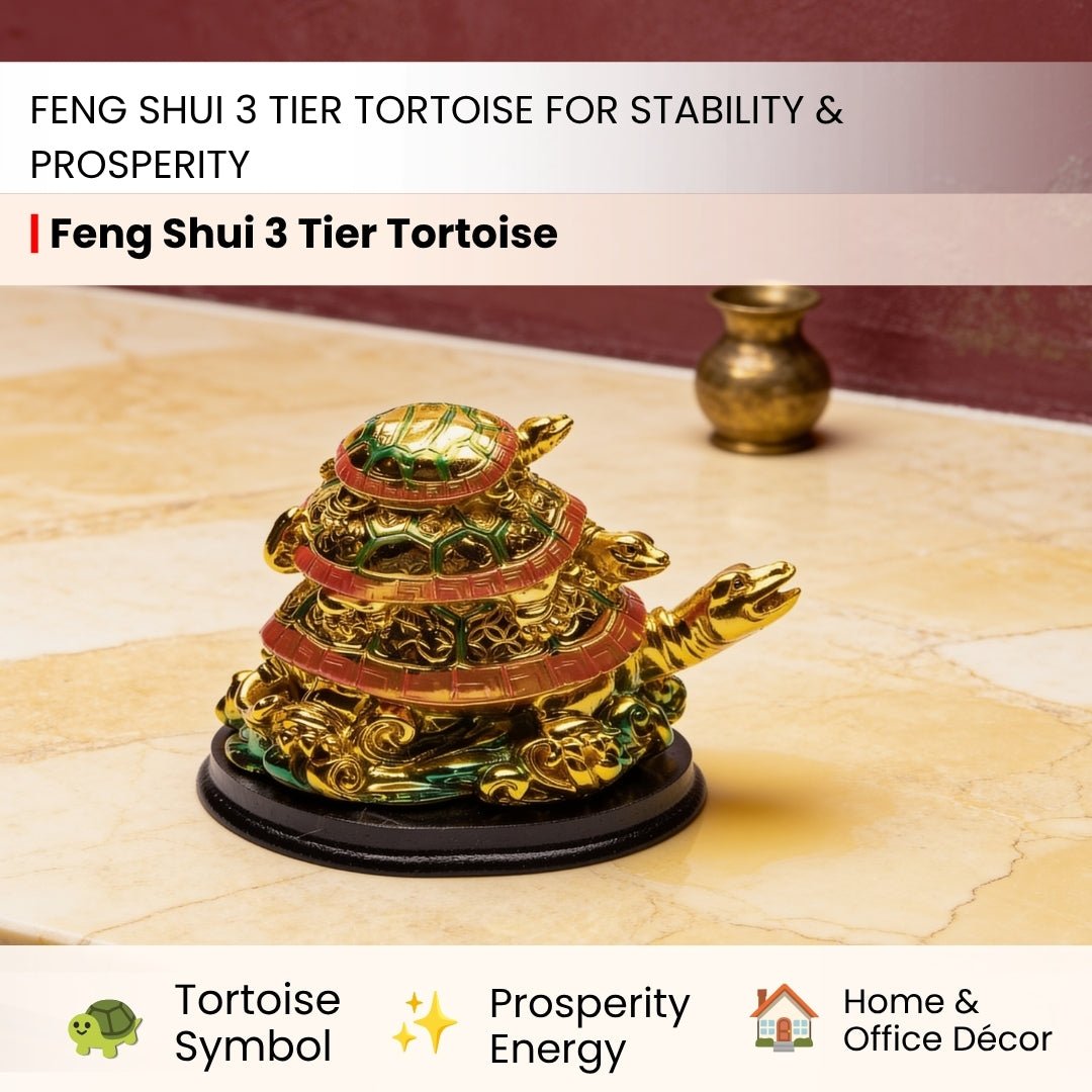 Feng Shui 3 Tier Tortoise Symbol of Longevity - plusvalueindia