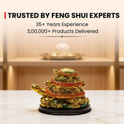 Feng Shui 3 Tier Tortoise Symbol of Longevity - plusvalueindia